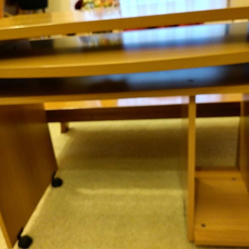 Desk with sliding shelf in walnut color Neoset like new