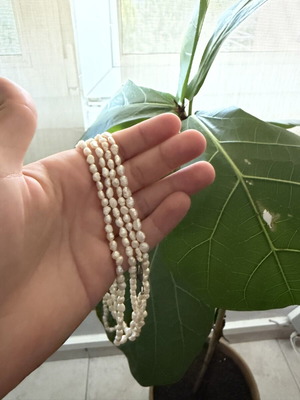 Necklace with genuine freshwater pearls, handmade, new