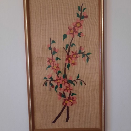 Gobelin embroidered wall clocks like new, set of two