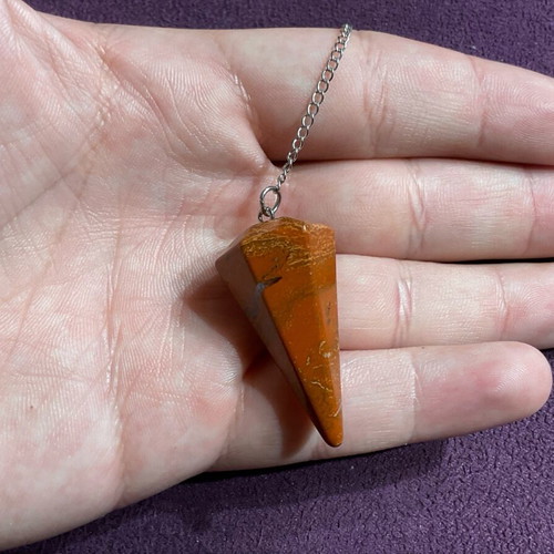 Pendulum made of red jasper authentic stone