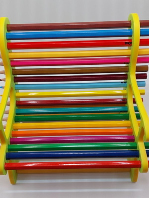 Handmade bench pencil holder for colored pencils and pencils, new