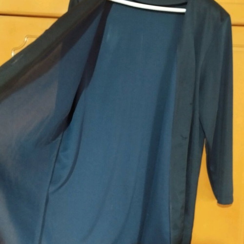 Shirt with Buttons and Shoulder Pads dark blue, like new, size L