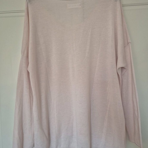 Spring long-sleeve blouse with metallic splashes like new, pink
