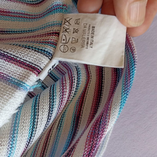 Missoni women's top, white with multicolor stripes, size S