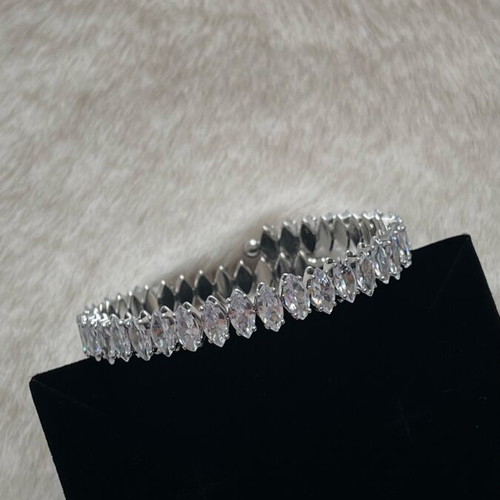 Bracelet with diamonds new, silver