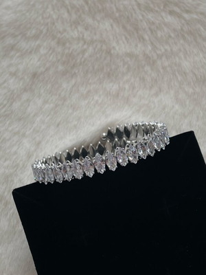Bracelet with diamonds new, silver