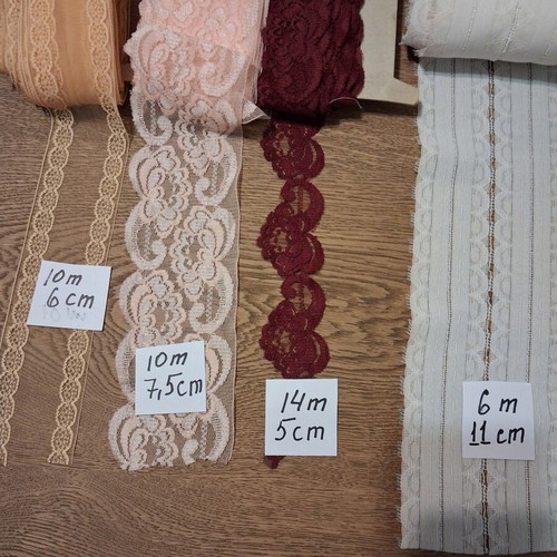 Wide lace 40 meters like new, elastic white lace included