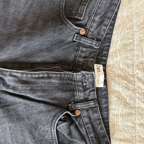 Denim jeans Zara black, wide fit, like new, size M 38 10