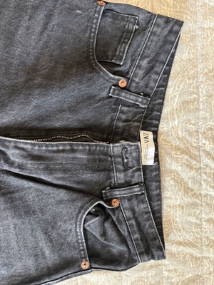 Denim jeans Zara black, wide fit, like new, size M 38 10