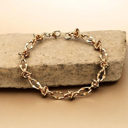 Steel Bracelet 16cm new, gold color, hypoallergenic