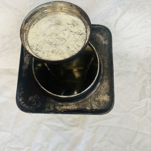 Cypriot Tin Box 1960 Used, Rare Collectible with Stopper