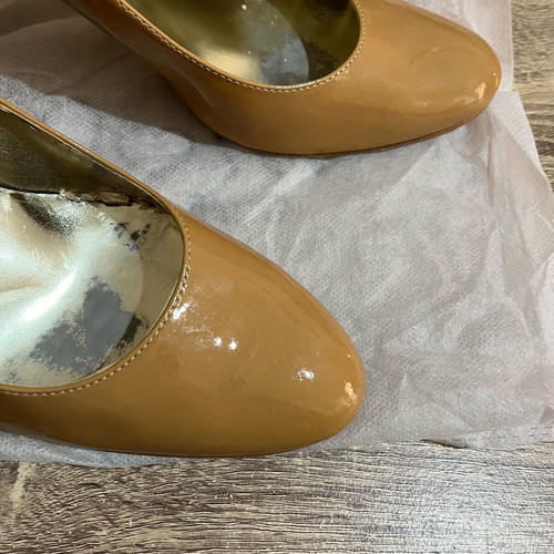 Stefania heels used, beige with silver detail, 8cm heel, size 40
