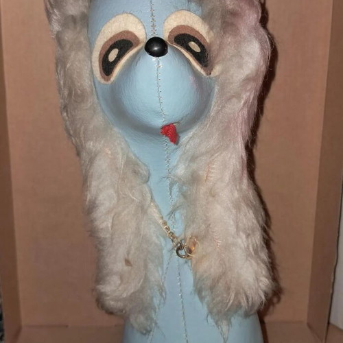 Vintage Poodle dog doll faux leather used, 60's Japan Dakin Dream Pet