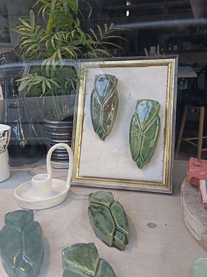 Ceramic cicadas like new, handmade wall decoration set of two