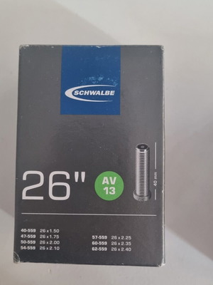 Schwalbe 26" AV13 bicycle inner tube new in packaging