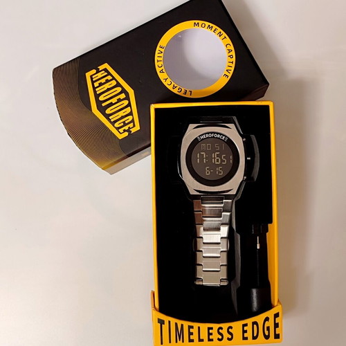 Heroforce Timeless Edge Digital Watch new with Mineral Glass and Steel Bracelet