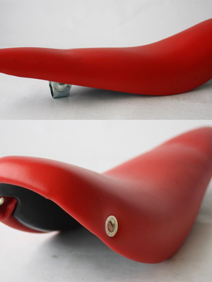 Vintage 80's San Marco red saddle for old chopper bicycle 47cm Italy new
