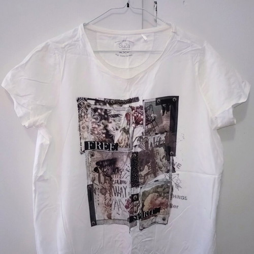 White cotton T-shirt XL SuZa brand new
