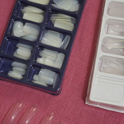 Fake nails like new, transparent flexible plastic tips for Acrygel and Gel