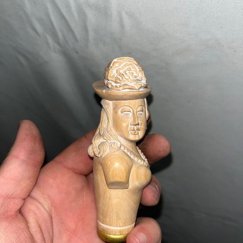 Handmade wooden old walking stick