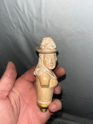 Handmade wooden old walking stick