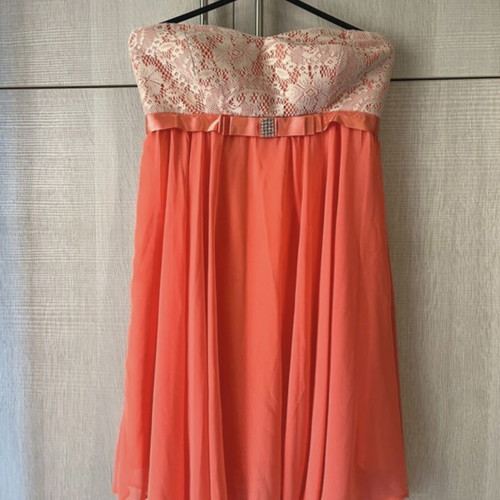 Angelo Psarros strapless dress coral, like new, size M