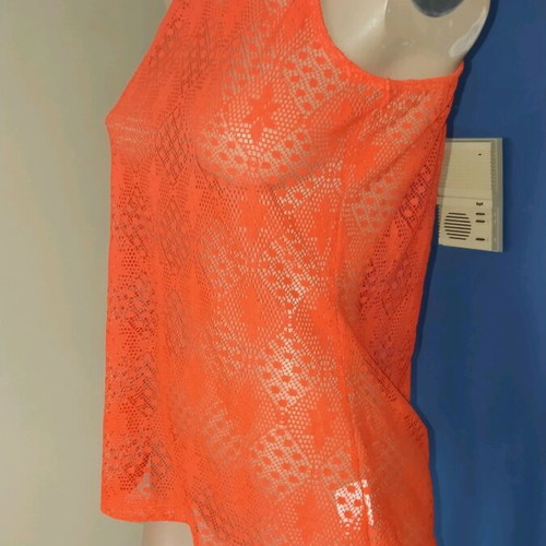 T shirt women's transparent size M new, orange