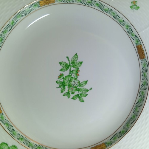 Herend Apponyi Green Deep Soup Plate 25cm