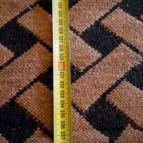 Handmade wool rug runner used, 338x63cm