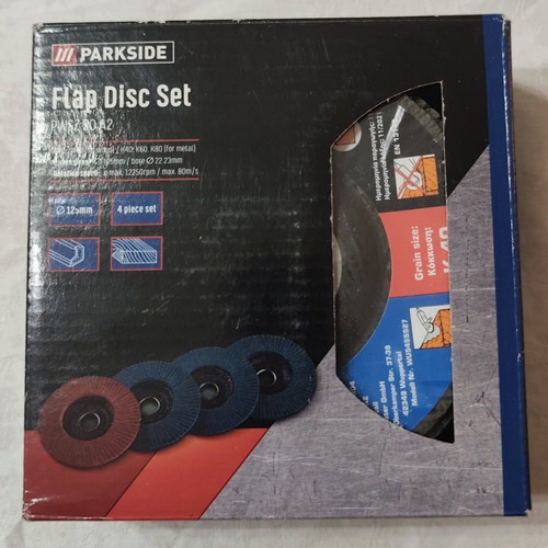 PARKSIDE Flap Disc set PWSZ 30 A2 sealed, set of 4 pieces 125mm