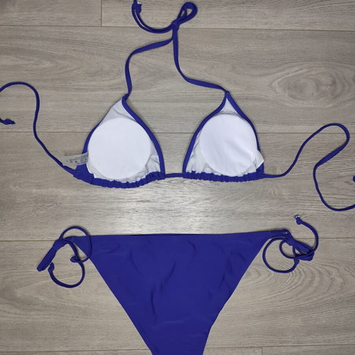 Bikini set size L new, vibrant blue with adjustable ties