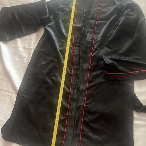 Women's satin robe with belt like new, black and red, size M