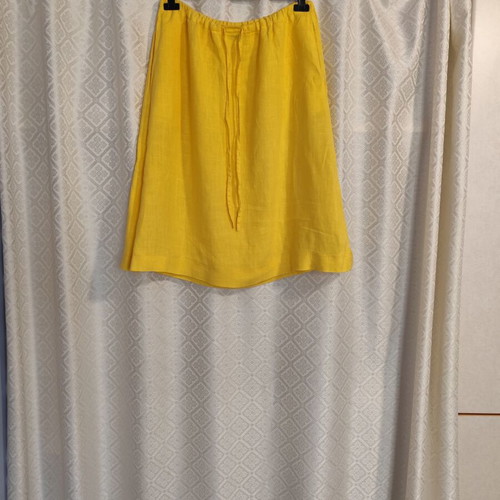 Linen yellow skirt Anna Riska like new, size XL