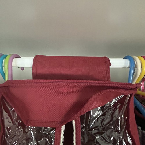 Fabric hanging storage organizer with zipper, 10 compartments, new