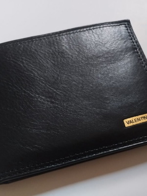 Ανδρικό μαύρο πορτοφόλι Valentino, 12x9 εκ.