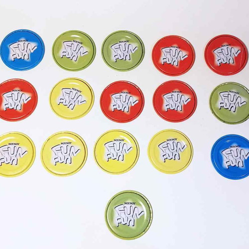 Nounou Fun Fun set of 16 metal tags dinosaur theme used