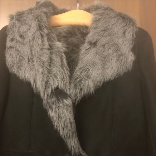 Gueros Costas mouton coat long new unworn women's size L black