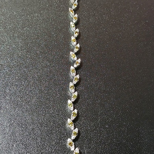 Riviera 925 Silver Bracelet with Green and White Zircon Stones like new