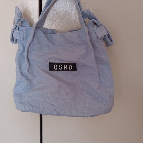 Blue Fabric Bag with Detachable Strap