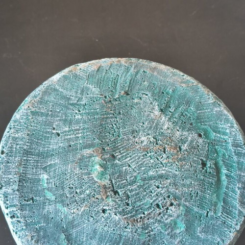 Handmade Mexican ashtray like new, vintage resin with malachite