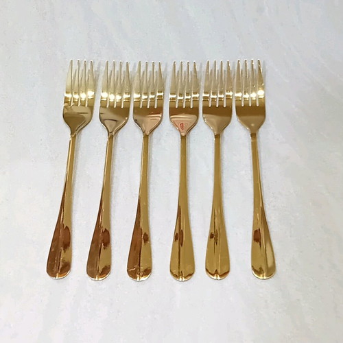 Gold dining forks new, set of 6