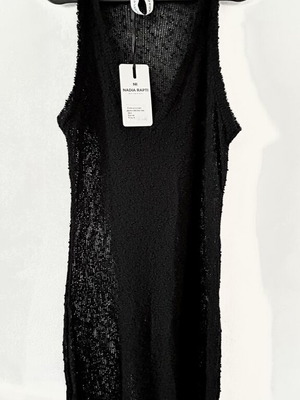 Nadia Rapti Jetsetter φόρεμα Medium καινούργιο μαύρο διάφανο πλεκτό