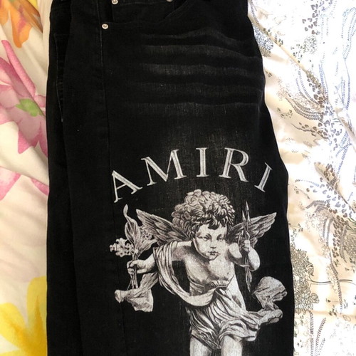 Amiri Cherub Print Skinny Jeans new, size XL