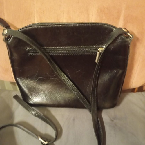 Vera Pelle crossbody bag like new, genuine leather, black