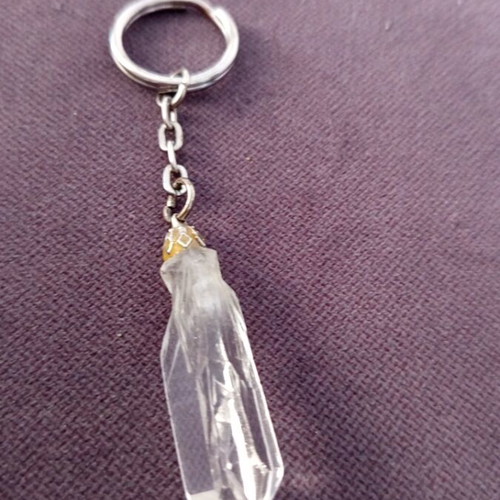 Energy White Quartz Crystal Keychain new
