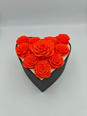 3D Printed Heart Box with Roses new, handmade gift PLA