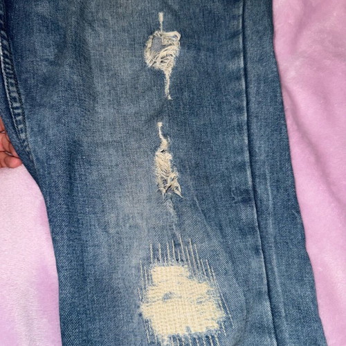 Tally Weill boyfriend jeans like new with rips, blue, size XL