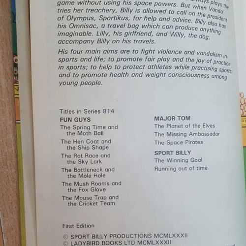Sport Billy The Winning Goal book used, English