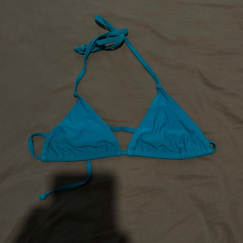 Bikini top triangle turquoise tied S-M like new
