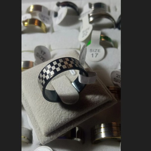 Unisex ring durable steel size 19 new